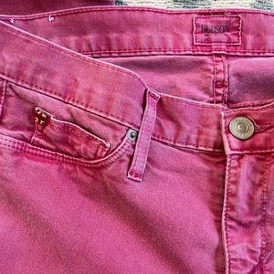 Hudson pink mid-rise nico super skinny jeans size 28